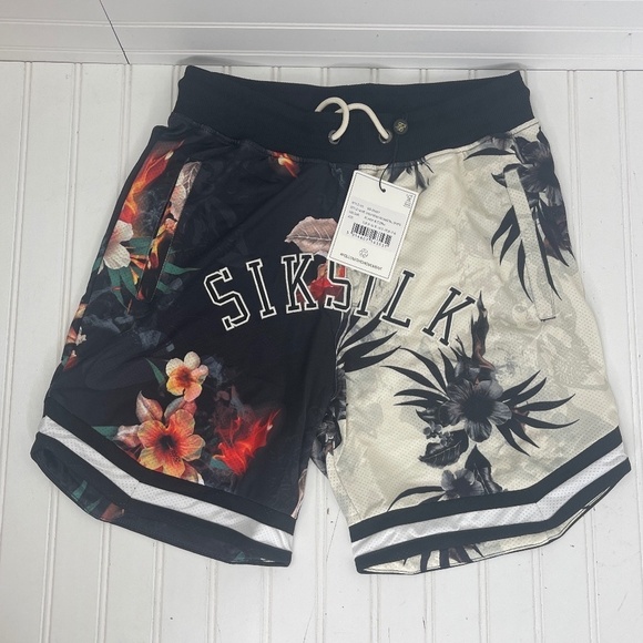 NWT SikSilk Retro Fire Basketball Short Small - Picture 1 of 10